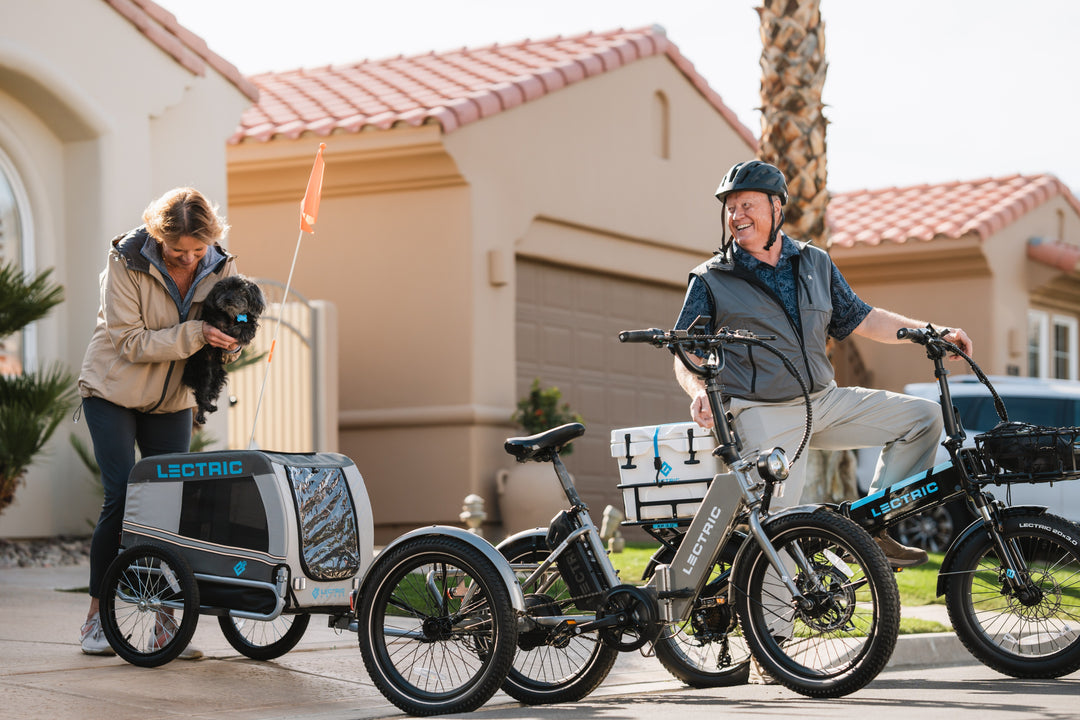 Wide reflective tires on XP Trike2 for enhanced visibility