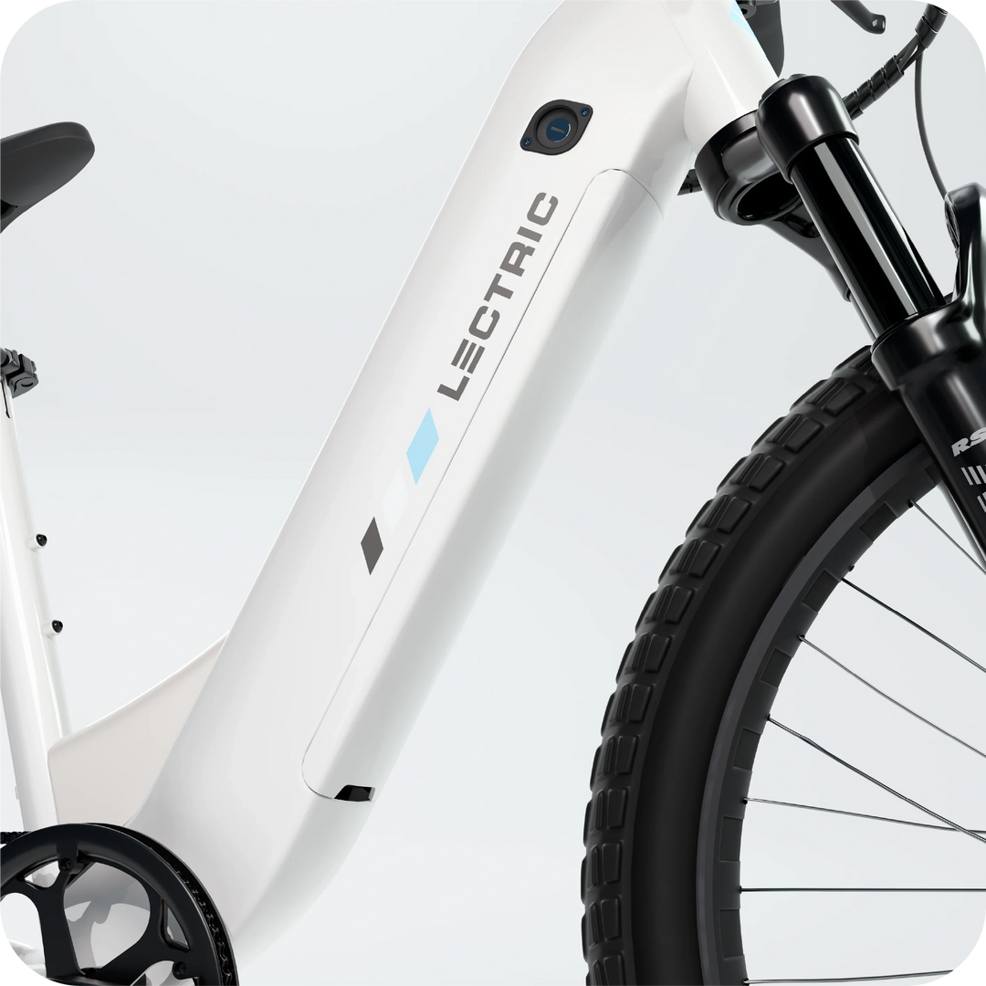 Rider on XPeak Step-Thru on off-road trail