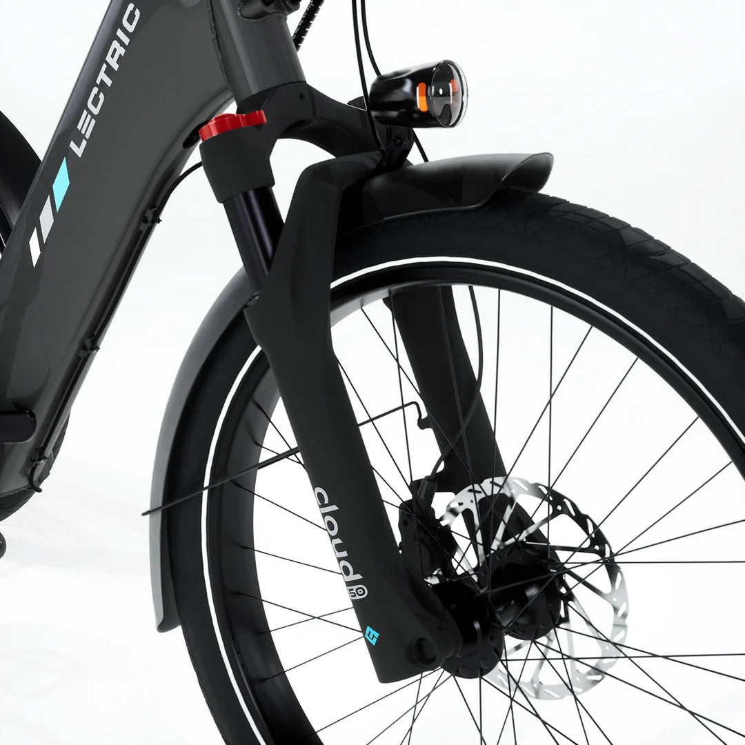 Lectric XP Trike Grey electric trike side profile view